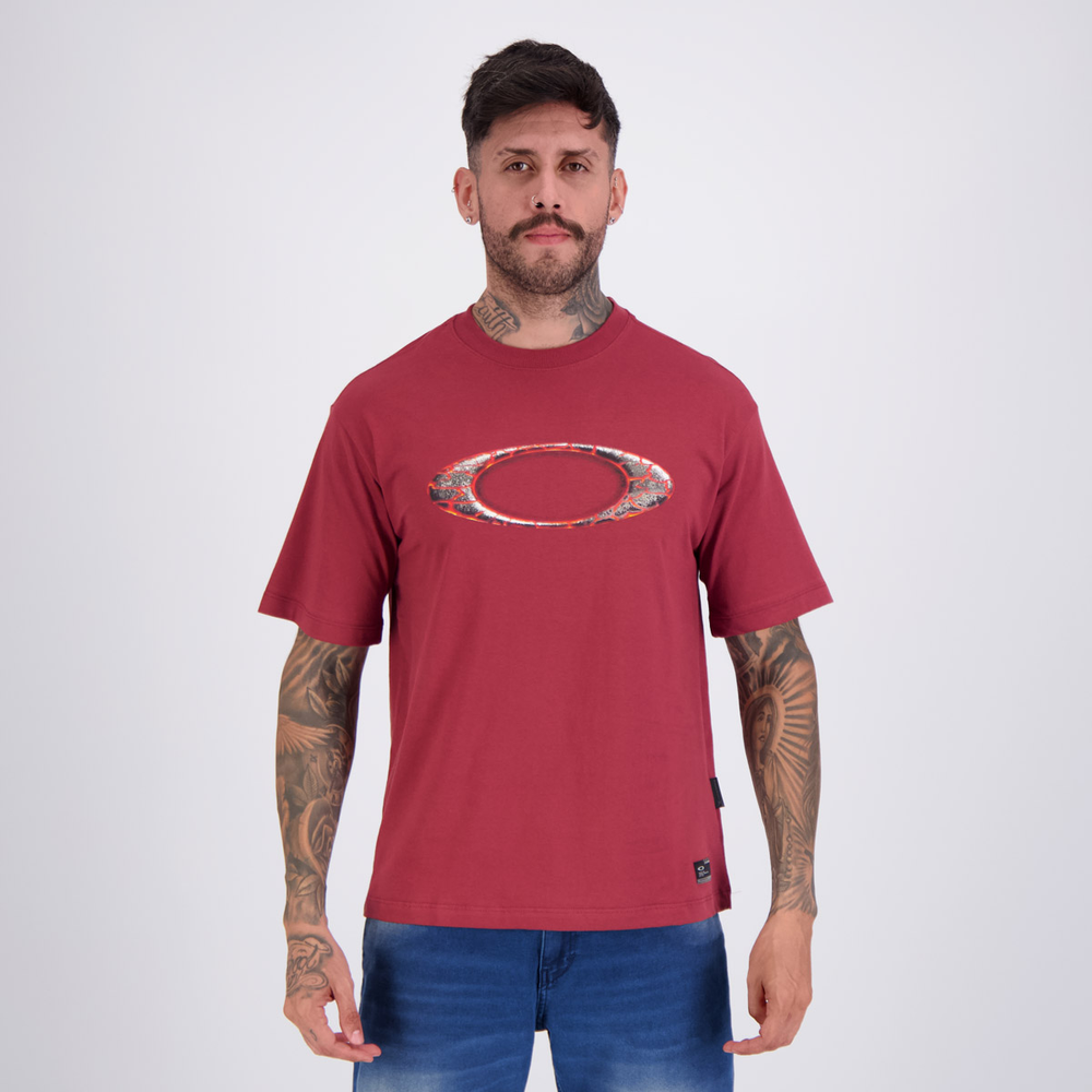 Camiseta Oakley Ellipse Magma SS Vermelha