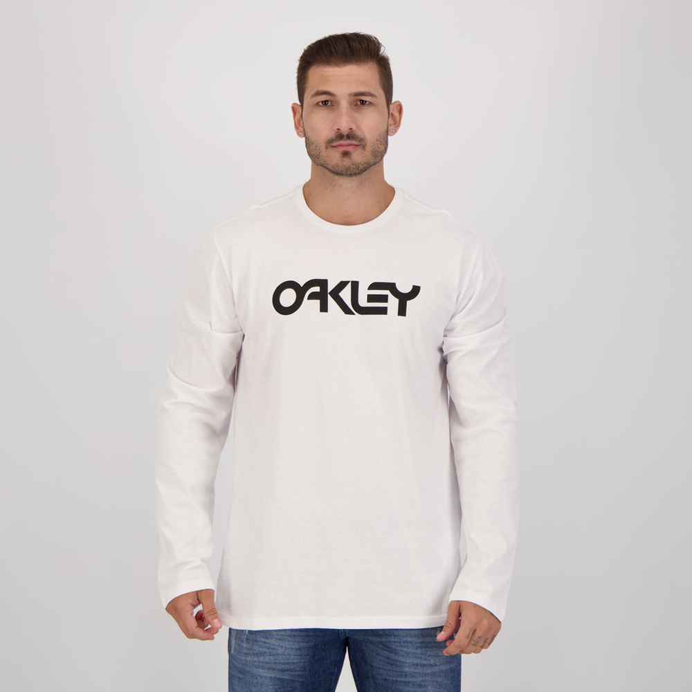 Camiseta Oakley Mark II Manga Longa Branca Camiseta Oakley Mark II Manga Longa Branca