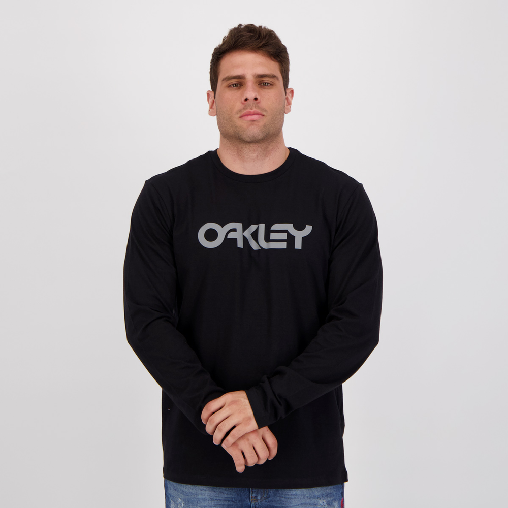Camiseta Oakley Mark T Manga Longa Preta Camiseta Oakley Mark T Manga Longa Preta