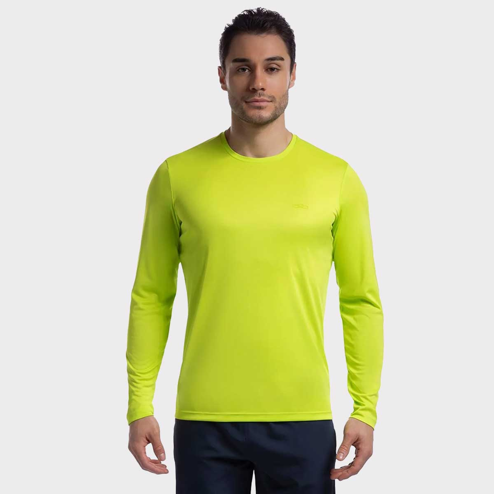 Camiseta Olympikus Essential Manga Longa Amarela Limão Camiseta Olympikus Essential Manga Longa Amarela Limão