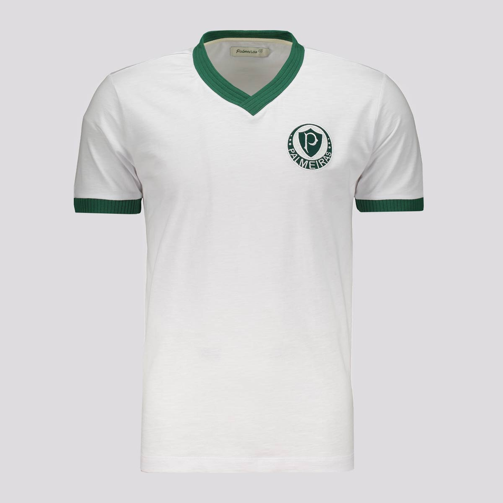 Camiseta Palmeiras Flame Retrô 1959 Branca Camiseta Palmeiras Flame Retrô 1959 Branca