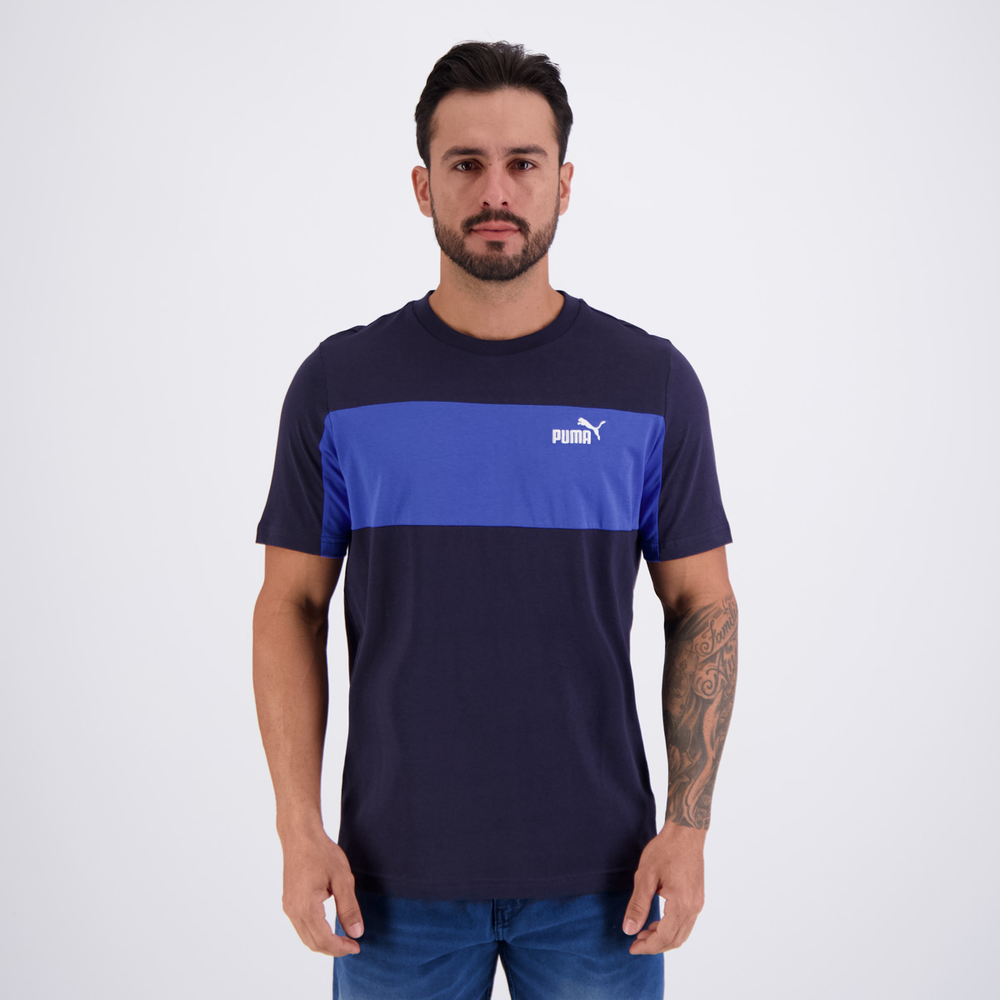 Camiseta Puma Ess Block Tee Marinho Camiseta Puma Ess Block Tee Marinho
