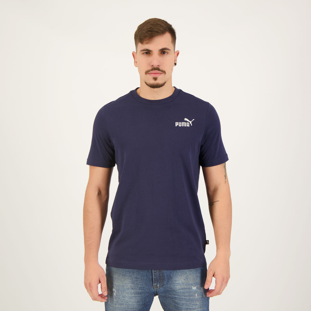 Camiseta Puma ESS Elevated Embroidered Marinho Camiseta Puma ESS Elevated Embroidered Marinho