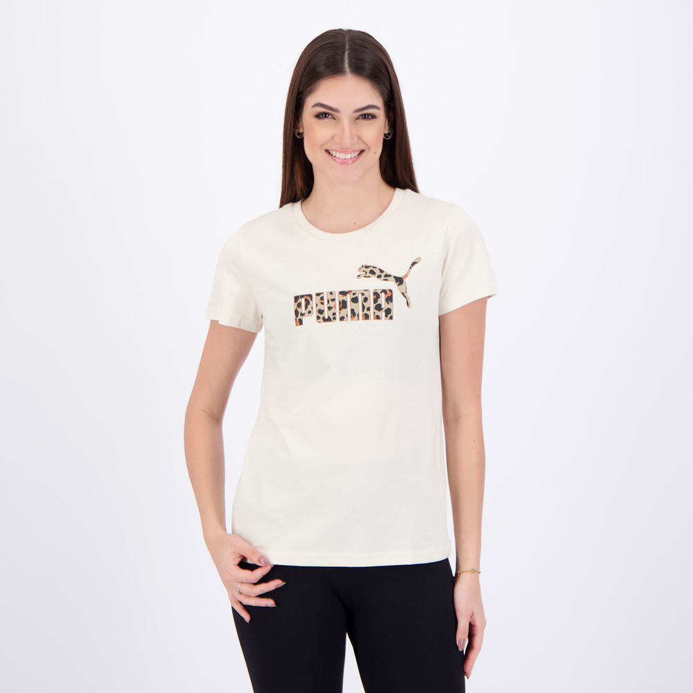 Camiseta Puma ESS Graphic Animal Feminina Off White Camiseta Puma ESS Graphic Animal Feminina Off White