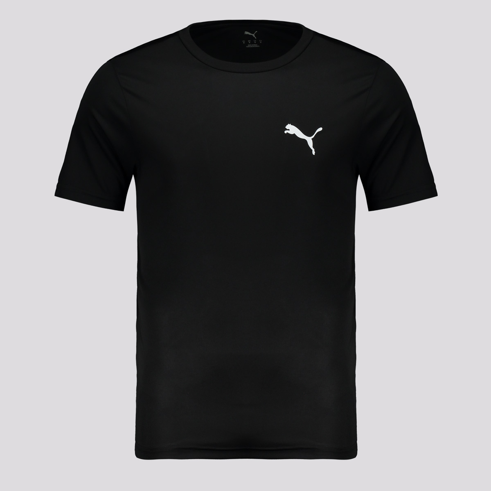 Camiseta Puma ESS Small Logo Poly Preta Camiseta Puma ESS Small Logo Poly Preta