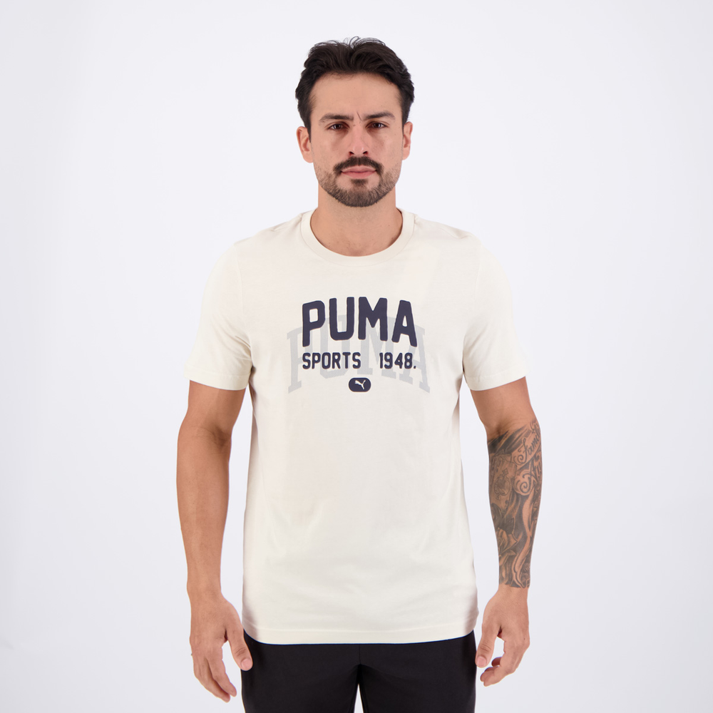Camiseta Puma Graphics Varsity Off White Camiseta Puma Graphics Varsity Off White