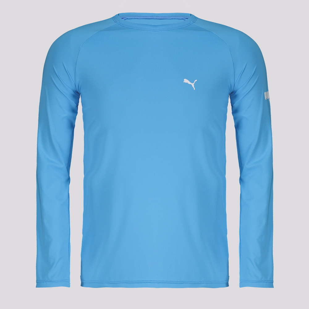 Camiseta Puma Manga Longa UV50+ Juvenil Azul Camiseta Puma Manga Longa UV50+ Juvenil Azul
