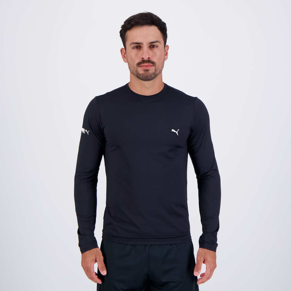 Camiseta Puma Manga Longa UV50+ Preta