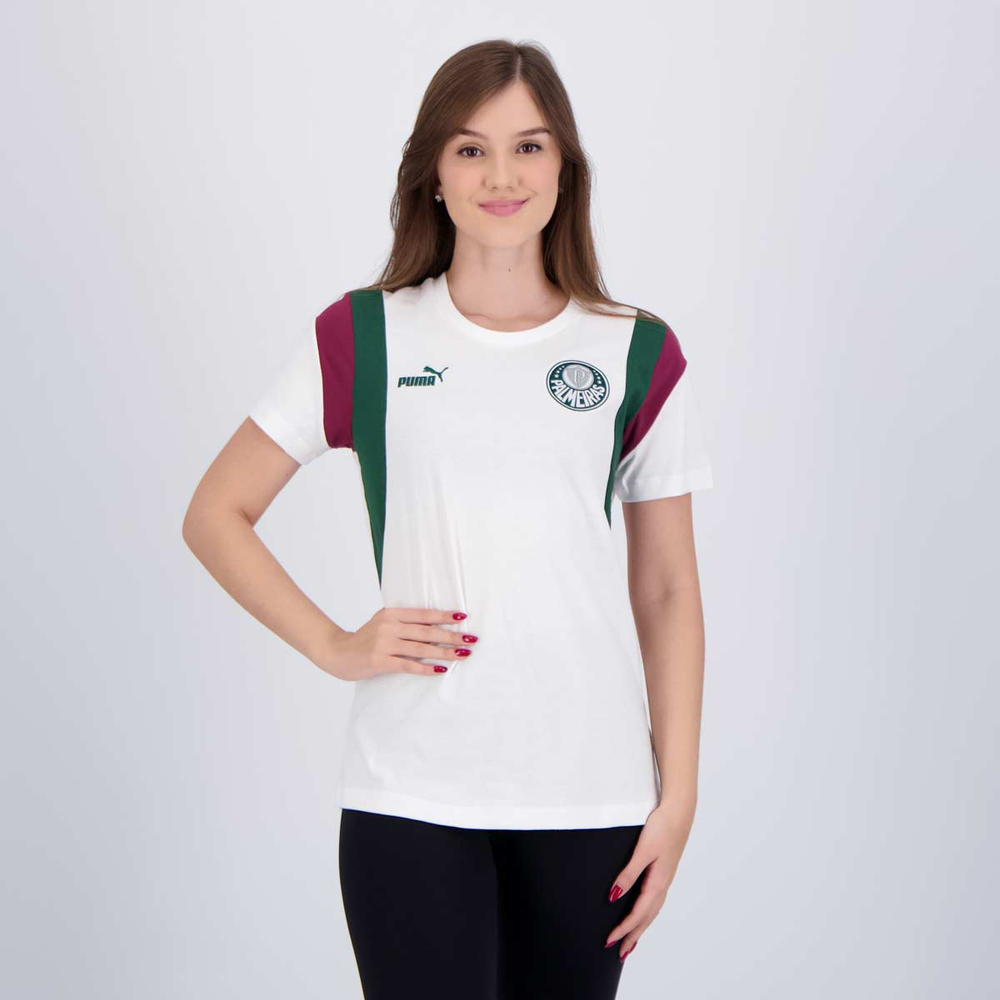 Camiseta Puma Palmeiras FTBL Archive Feminina Camiseta Puma Palmeiras FTBL Archive Feminina