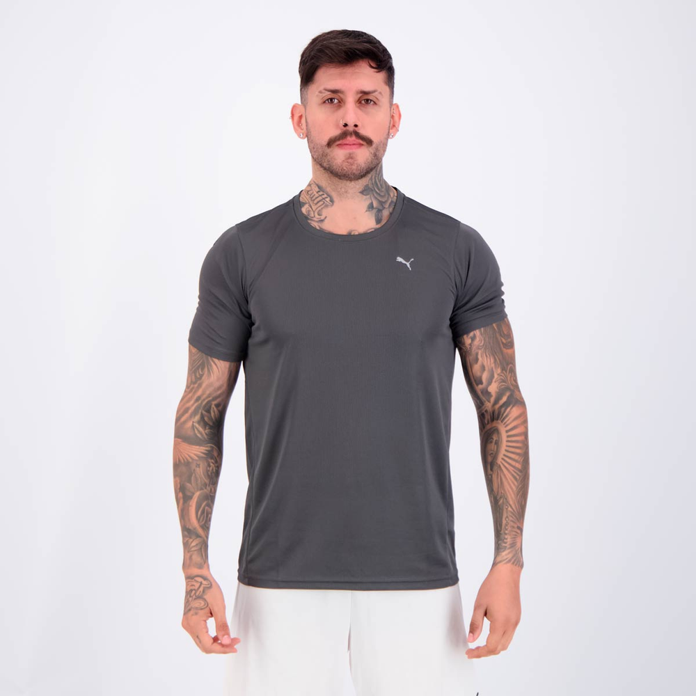 Camiseta Puma Performance SS Cinza Escuro Camiseta Puma Performance SS Cinza Escuro