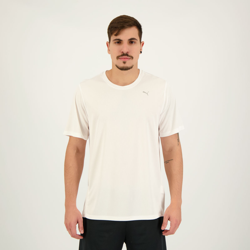 Camiseta Puma Performance SS Logo Branca Camiseta Puma Performance SS Logo Branca