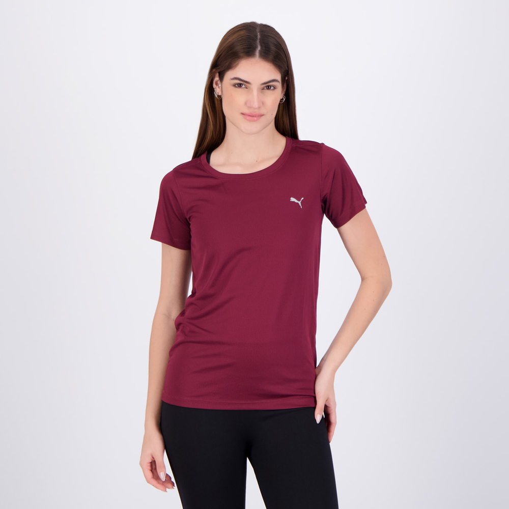 Camiseta Puma Performance W Feminina Bordô Camiseta Puma Performance W Feminina Bordô