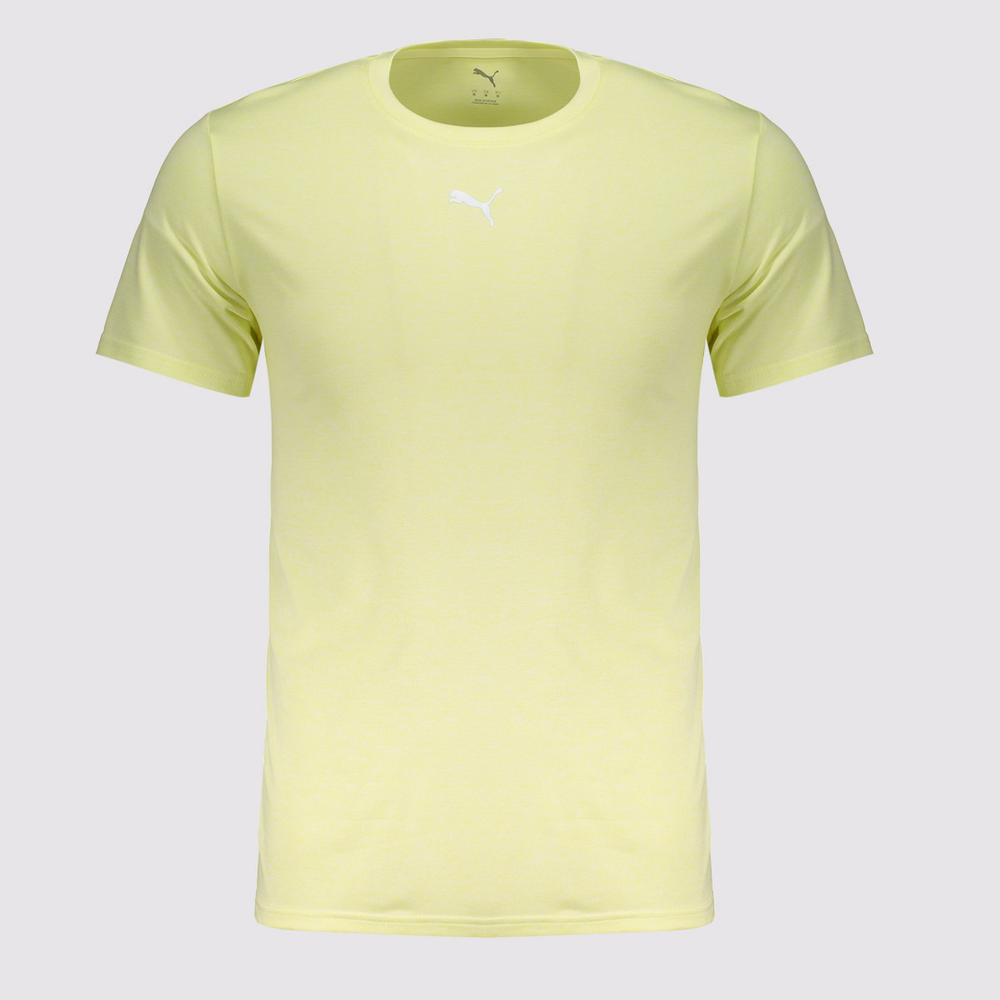 Camiseta Puma Tad Essentials Heather Amarela Camiseta Puma Tad Essentials Heather Amarela