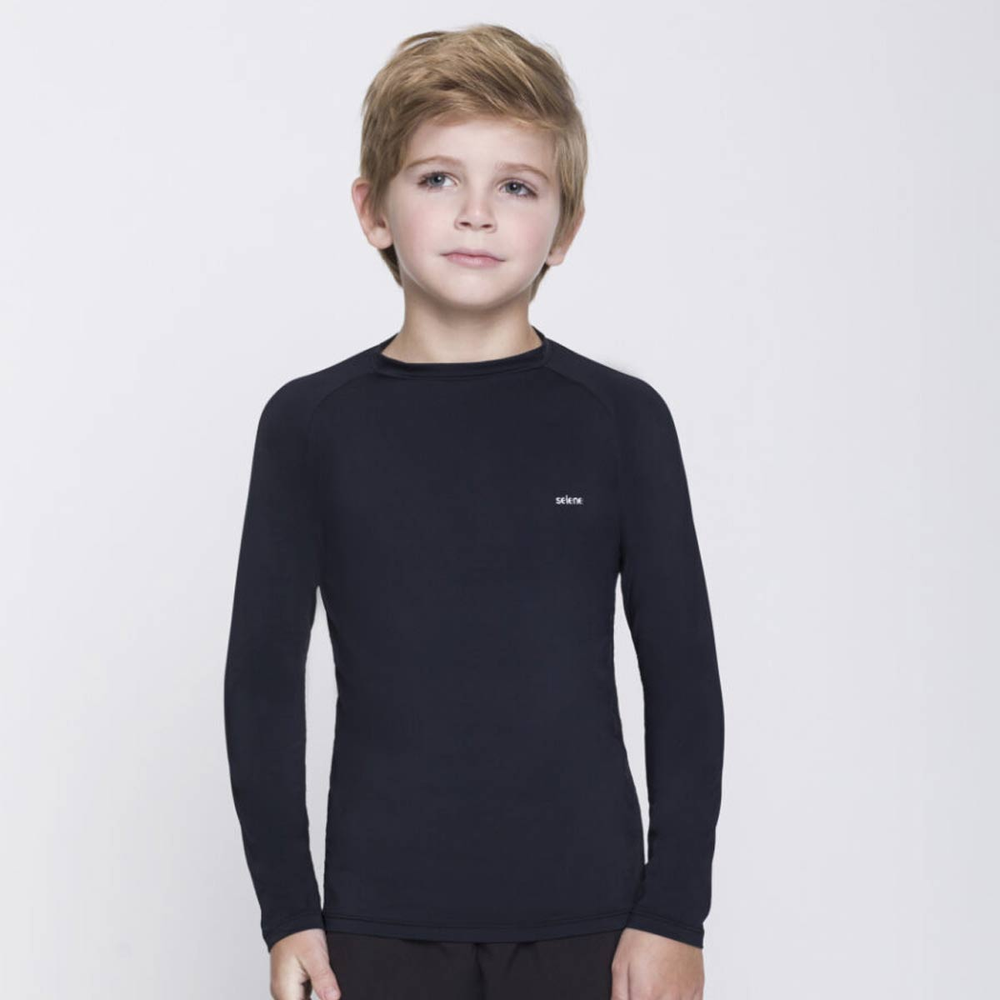 Camiseta Selene Manga Longa Proteção UV50+ Infantil Preta Camiseta Selene Manga Longa Proteção UV50+ Infantil Preta