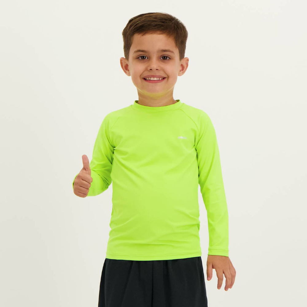 Camiseta Selene Manga Longa Proteção UV50+ Infantil Verde Neon Camiseta Selene Manga Longa Proteção UV50+ Infantil Verde Neon