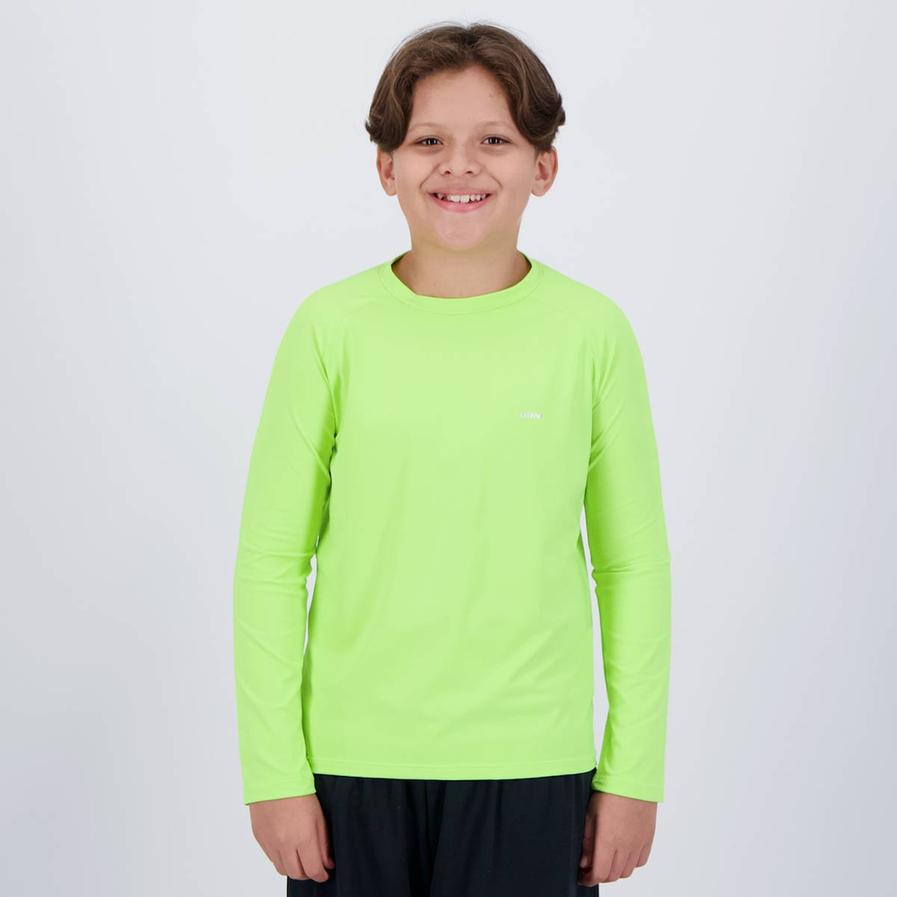 Camiseta Selene Manga Longa Proteção UV50+ Juvenil Verde Neon Camiseta Selene Manga Longa Proteção UV50+ Juvenil Verde Neon