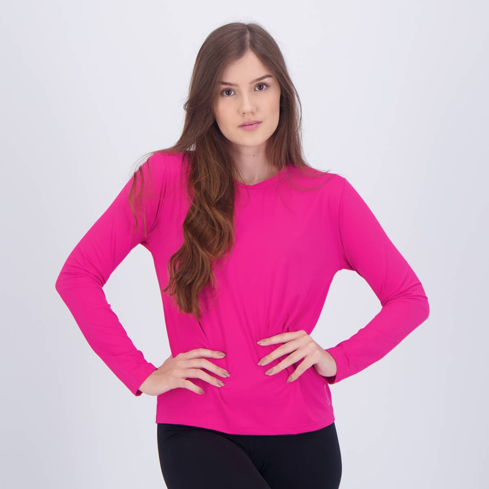 Camiseta Selene Proteção UV50+ Manga Longa Feminina Rosa Camiseta Selene Proteção UV50+ Manga Longa Feminina Rosa