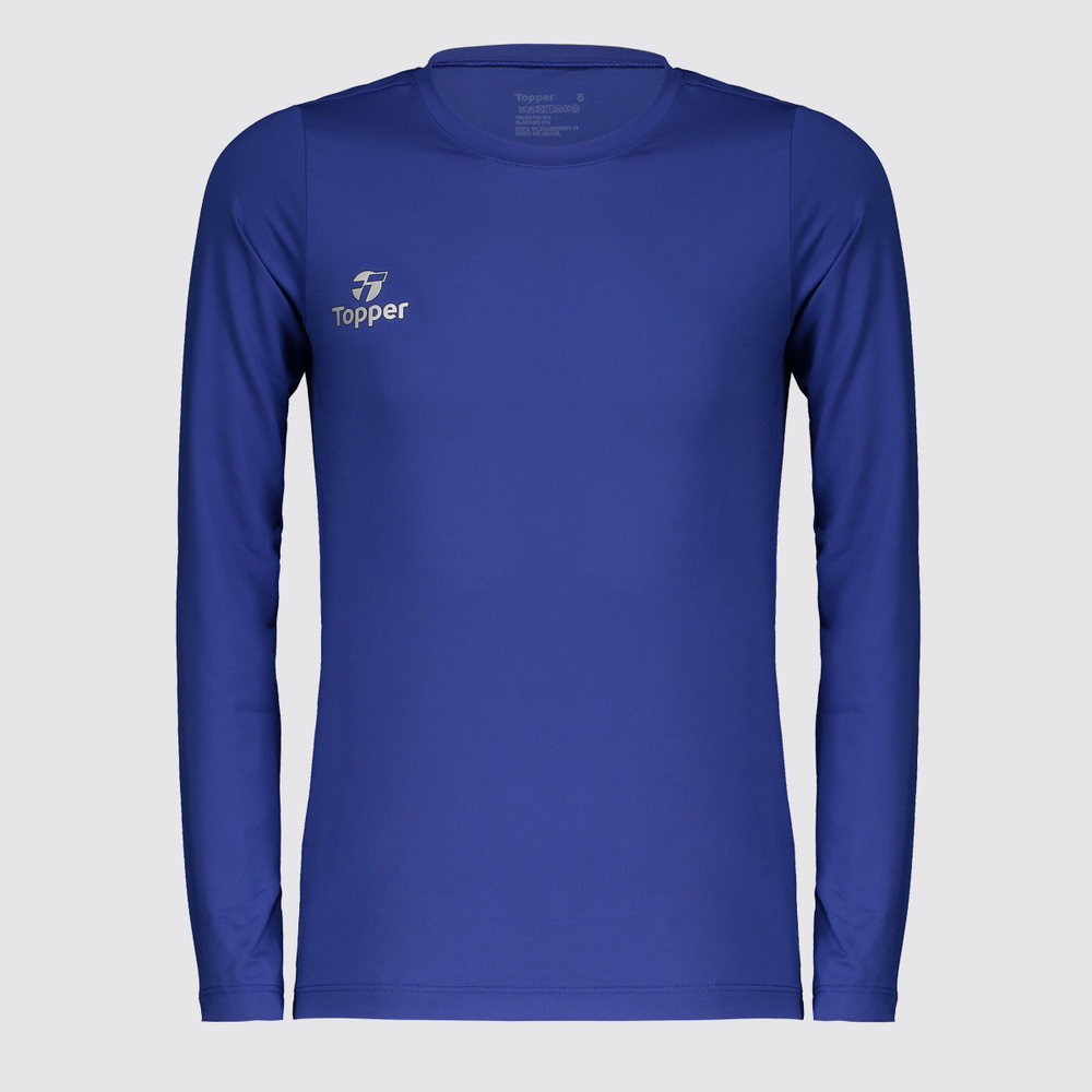 Camiseta Térmica Topper Classic Manga Longa Juvenil Azul Camiseta Térmica Topper Classic Manga Longa Juvenil Azul