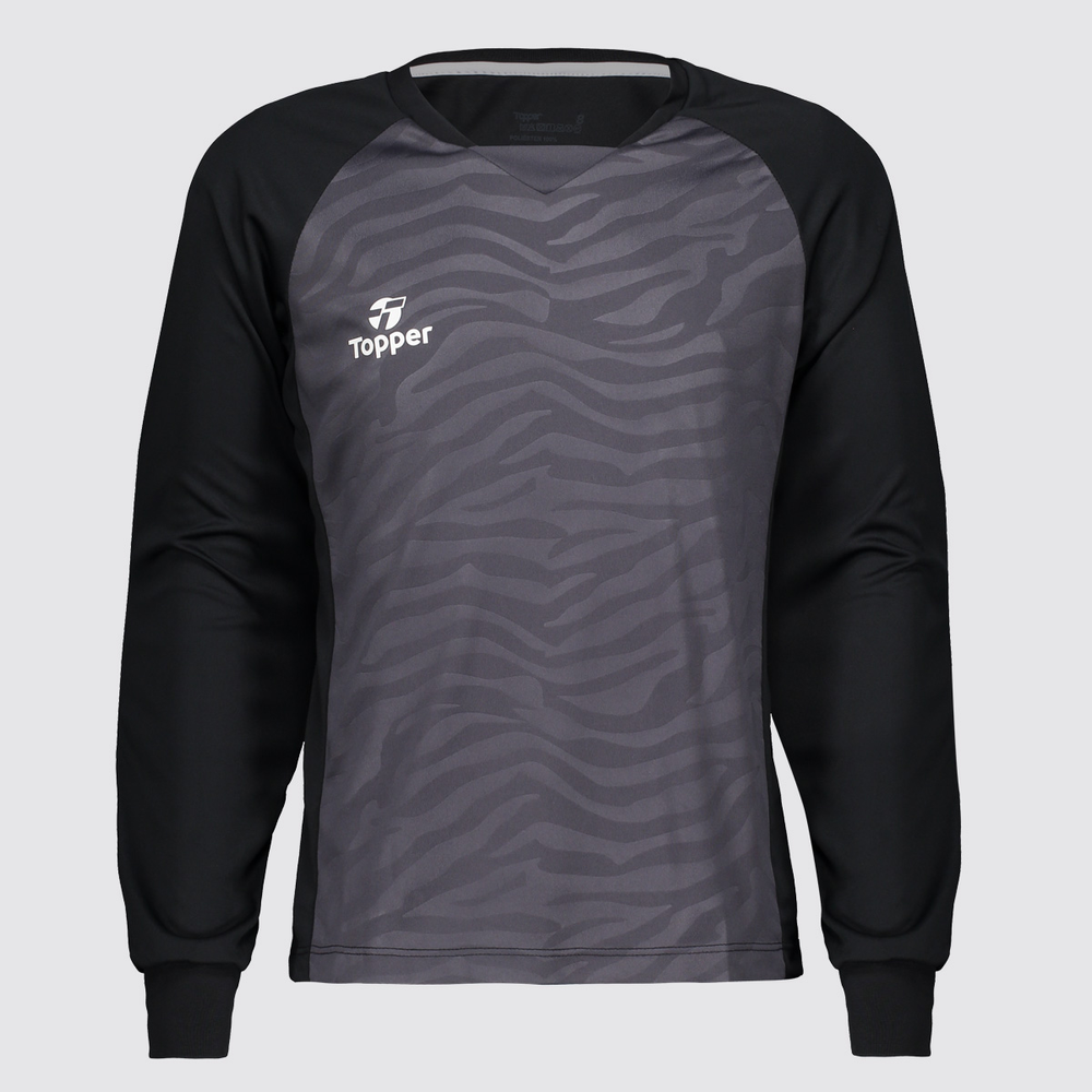 Camiseta Topper Goleiro Ethnic Manga Longa Juvenil Cinza