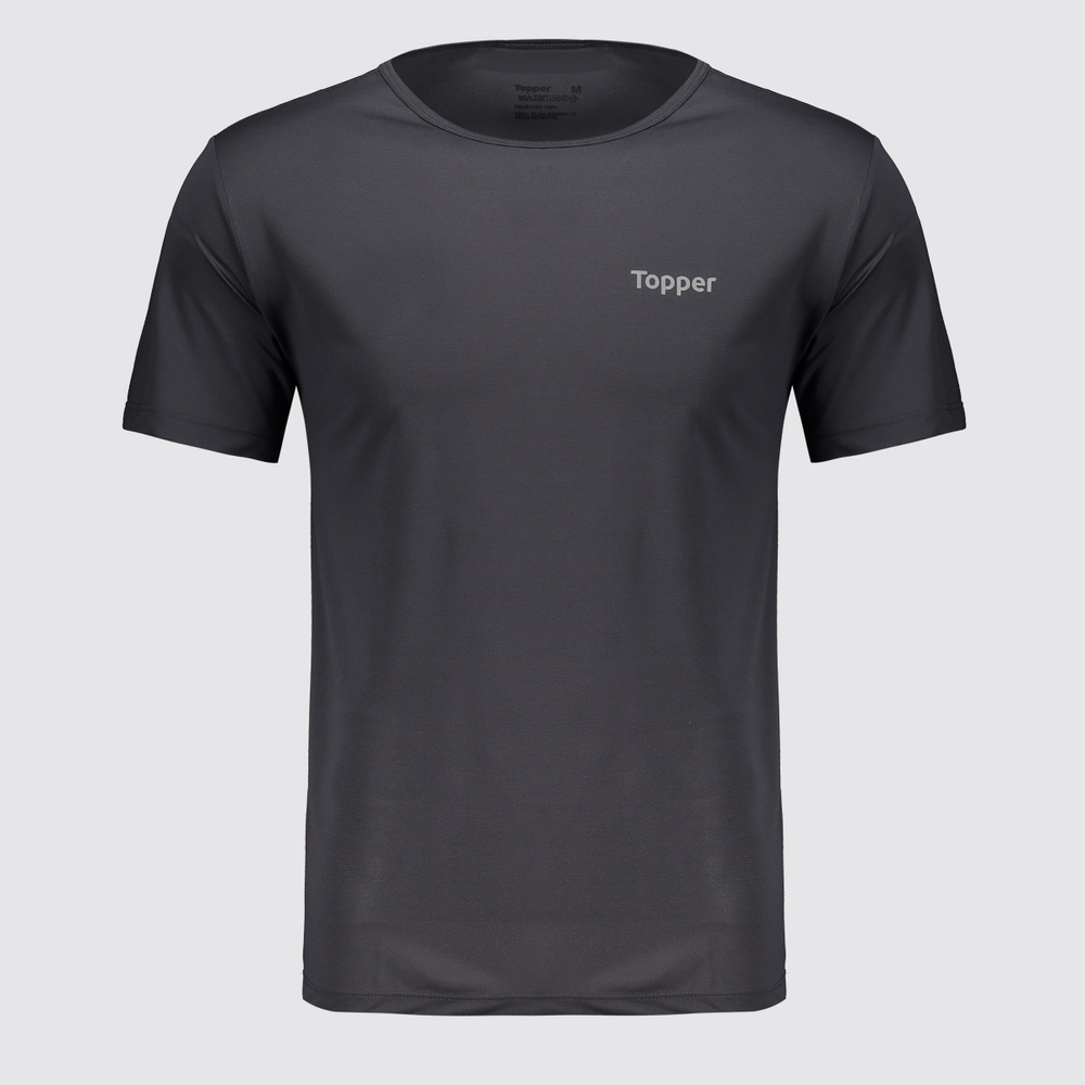 Camiseta Topper Logo Cinza