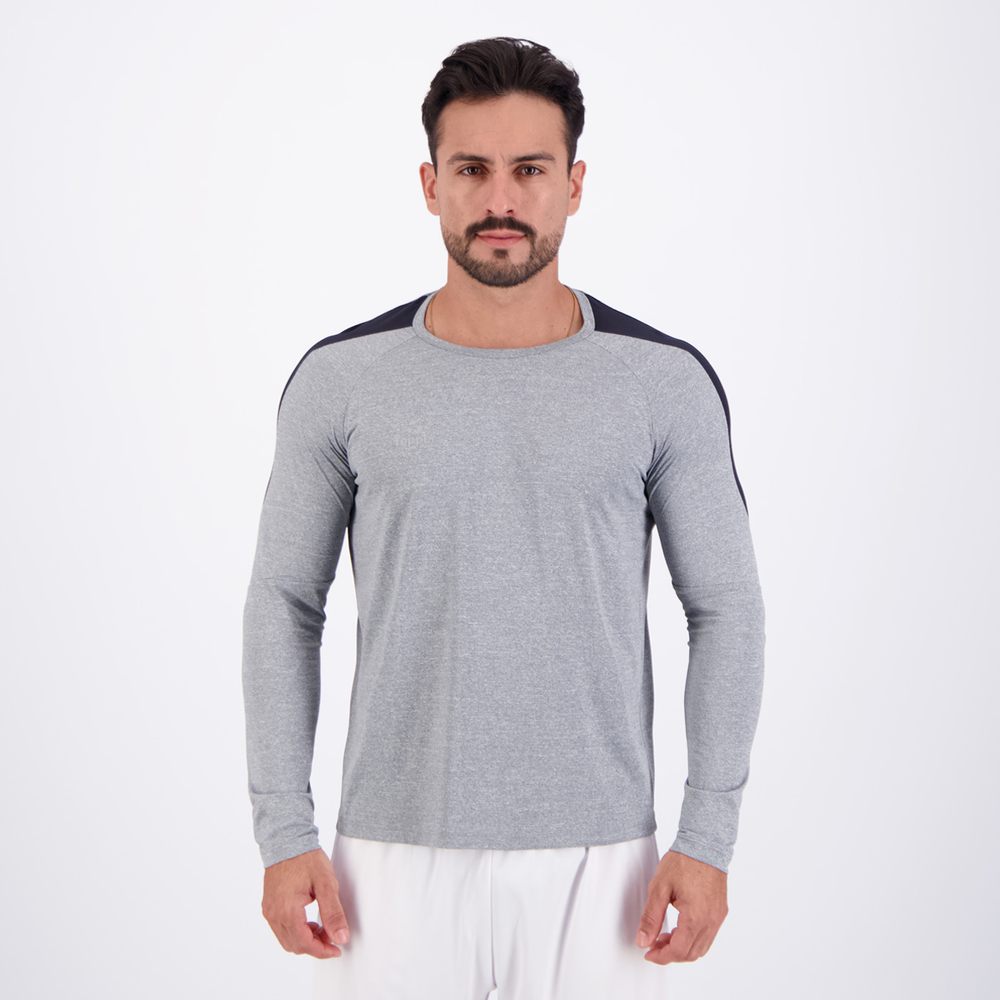 Camiseta Topper Performance Poliamida Manga Longa Cinza Camiseta Topper Performance Poliamida Manga Longa Cinza