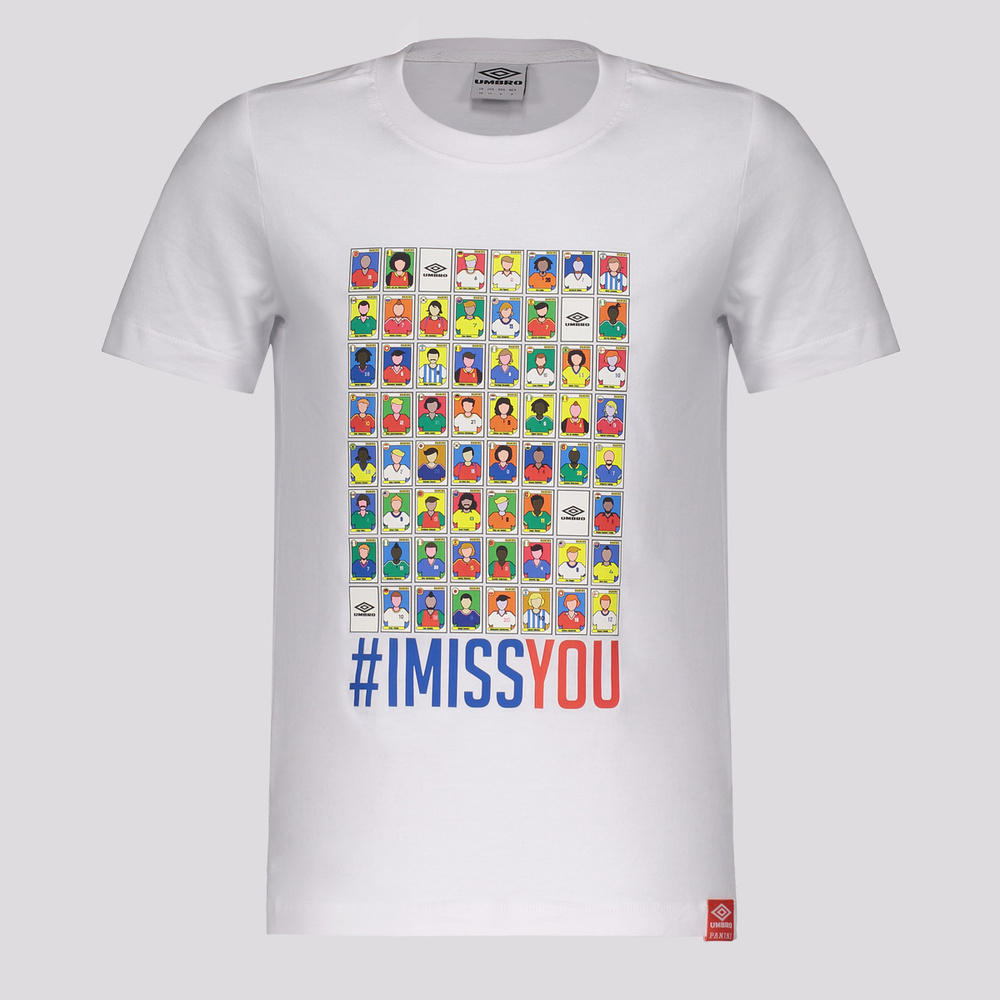 Camiseta Umbro x Panini IMISSYOU Juvenil Branca Camiseta Umbro x Panini IMISSYOU Juvenil Branca