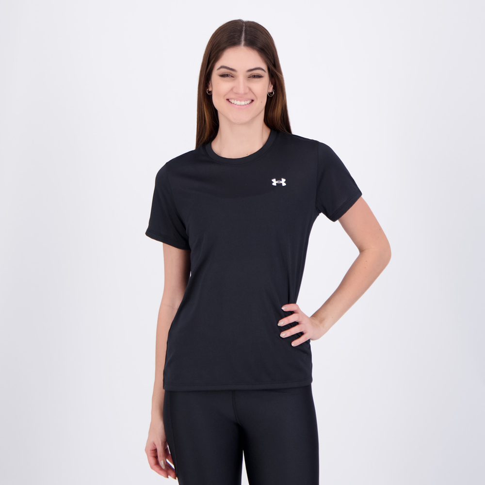 Camiseta Under Armour MC Tech SSC Feminina Preta Camiseta Under Armour MC Tech SSC Feminina Preta