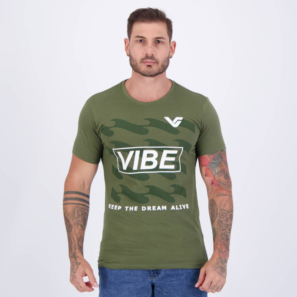 Camiseta Vibe Verde e Branca Camiseta Vibe Verde e Branca