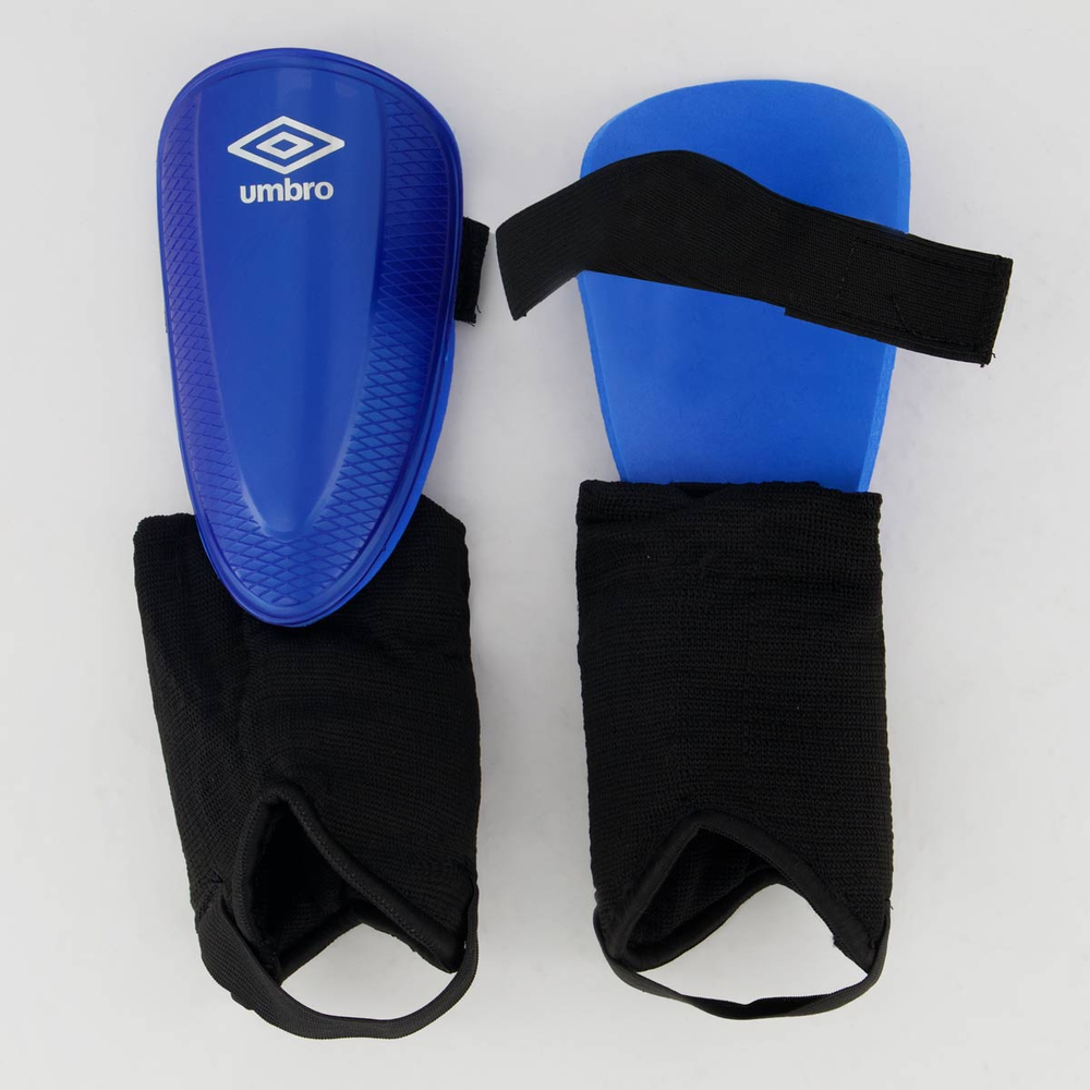 Caneleira Umbro Protection CT Juvenil Azul e Prata