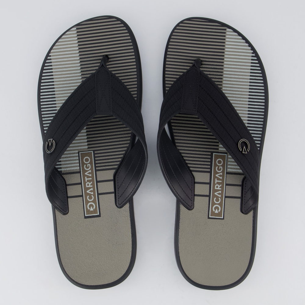 Chinelo Cartago Montreal Preto e Marrom