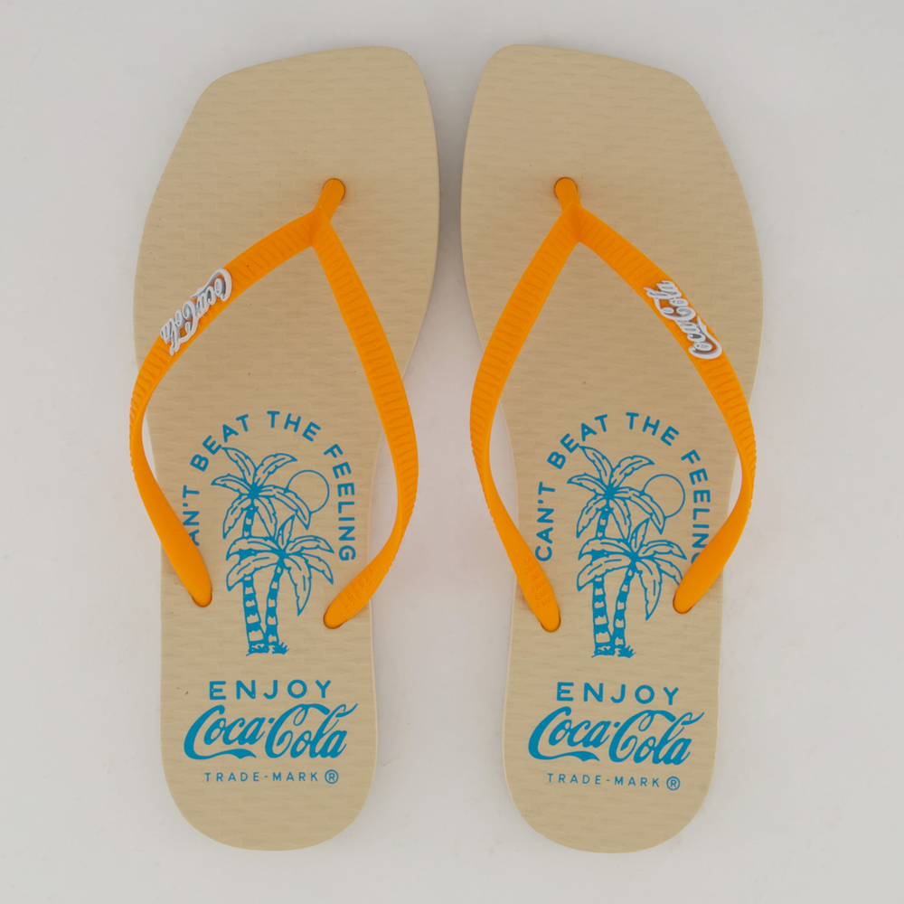 Chinelo Coca Cola Feeling Square Feminino Laranja