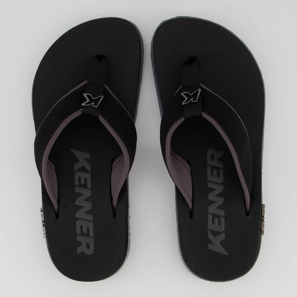 Chinelo Kenner Kivah Cushy Preto e Cinza