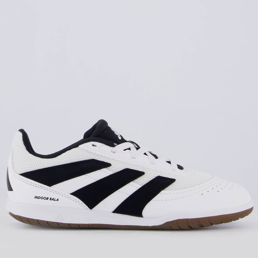 Chuteira Adidas Predator Club Futsal Juvenil Branca e Preta Chuteira Adidas Predator Club Futsal Juvenil Branca e Preta