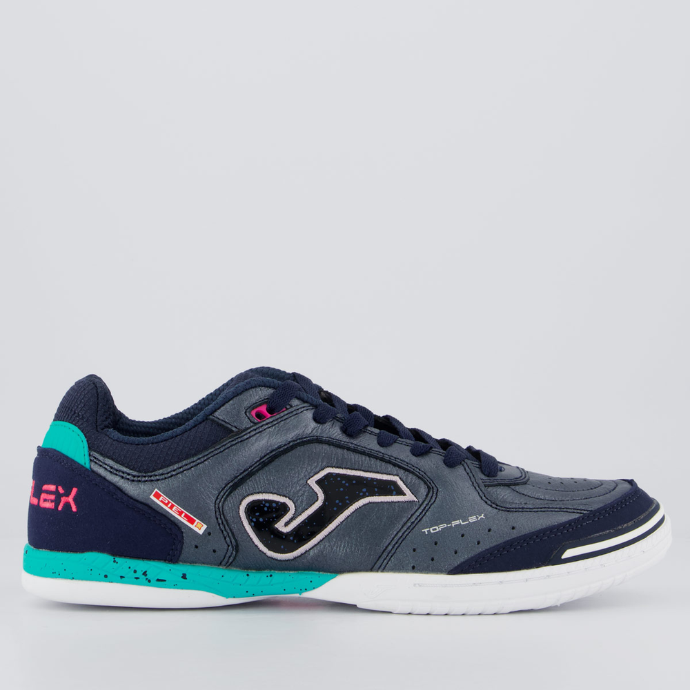 Chuteira Joma Top Flex Futsal Azul Marinho e Verde