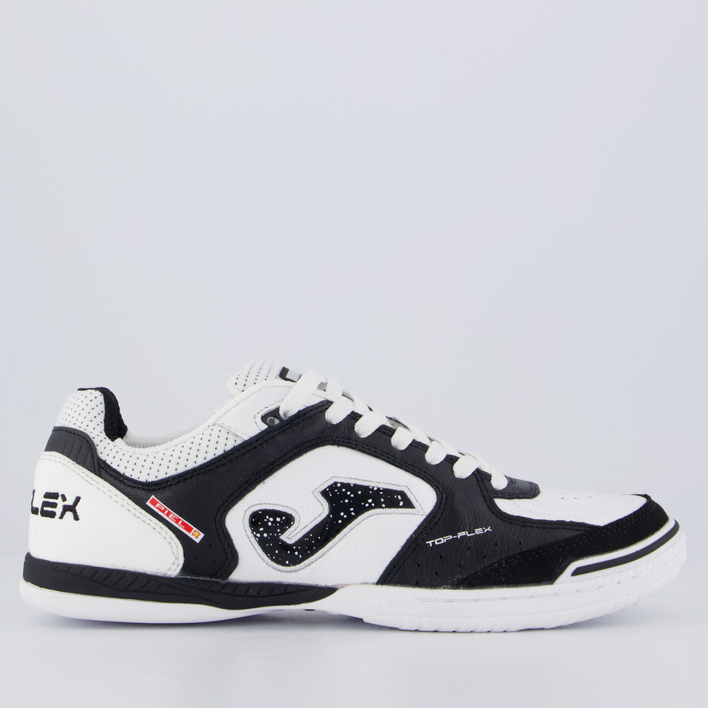 Chuteira Joma Top Flex Futsal Branco com Preto