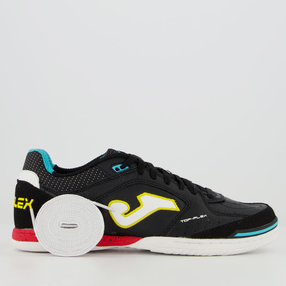 Chuteira Joma Top Flex Futsal Preta e Vermelha