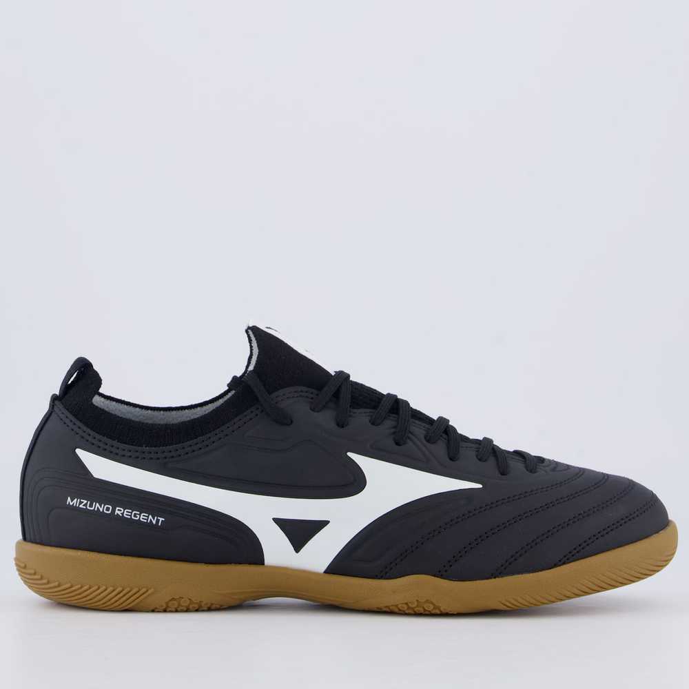 Chuteira Mizuno Regent IN Futsal Preta e Branca Chuteira Mizuno Regent IN Futsal Preta e Branca