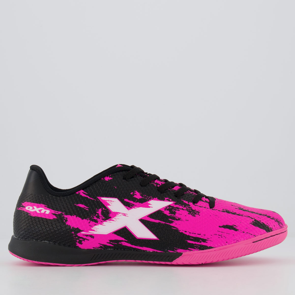 Chuteira Oxn Fusion Grip 3 Futsal Preta e Rosa Chuteira Oxn Fusion Grip 3 Futsal Preta e Rosa