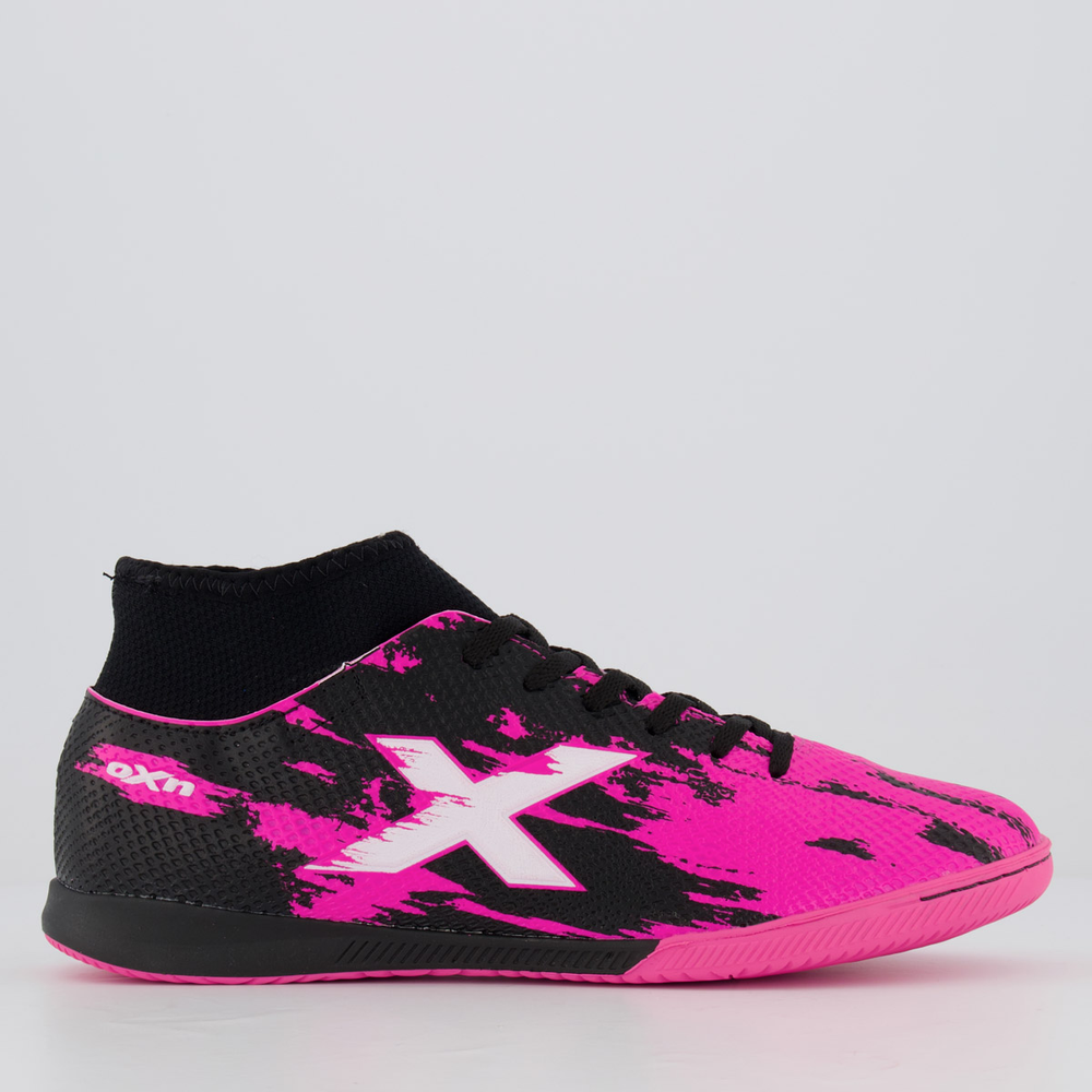 Chuteira Oxn Fusion Grip 3 Neo Futsal Preta e Rosa Chuteira Oxn Fusion Grip 3 Neo Futsal Preta e Rosa