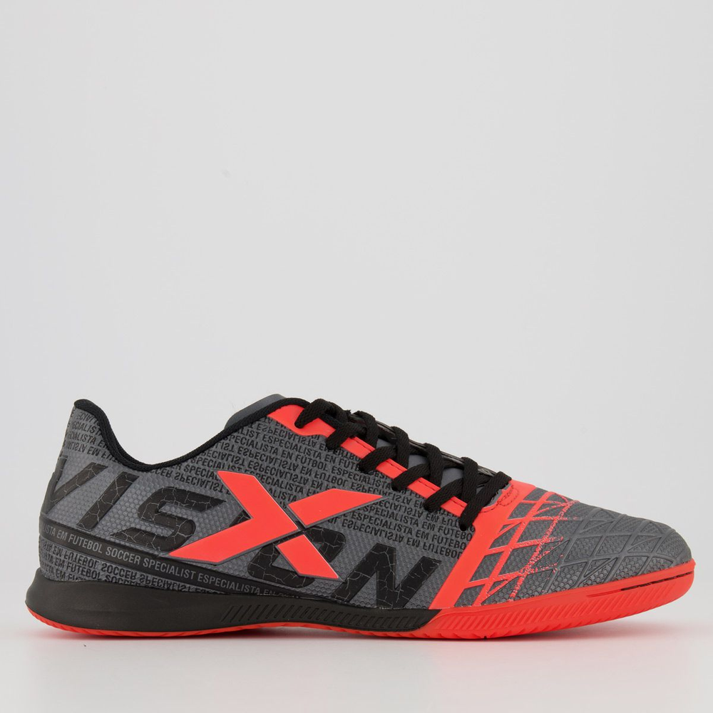 Chuteira Oxn Vision Futsal Grafite e Preto Chuteira Oxn Vision Futsal Grafite e Preto