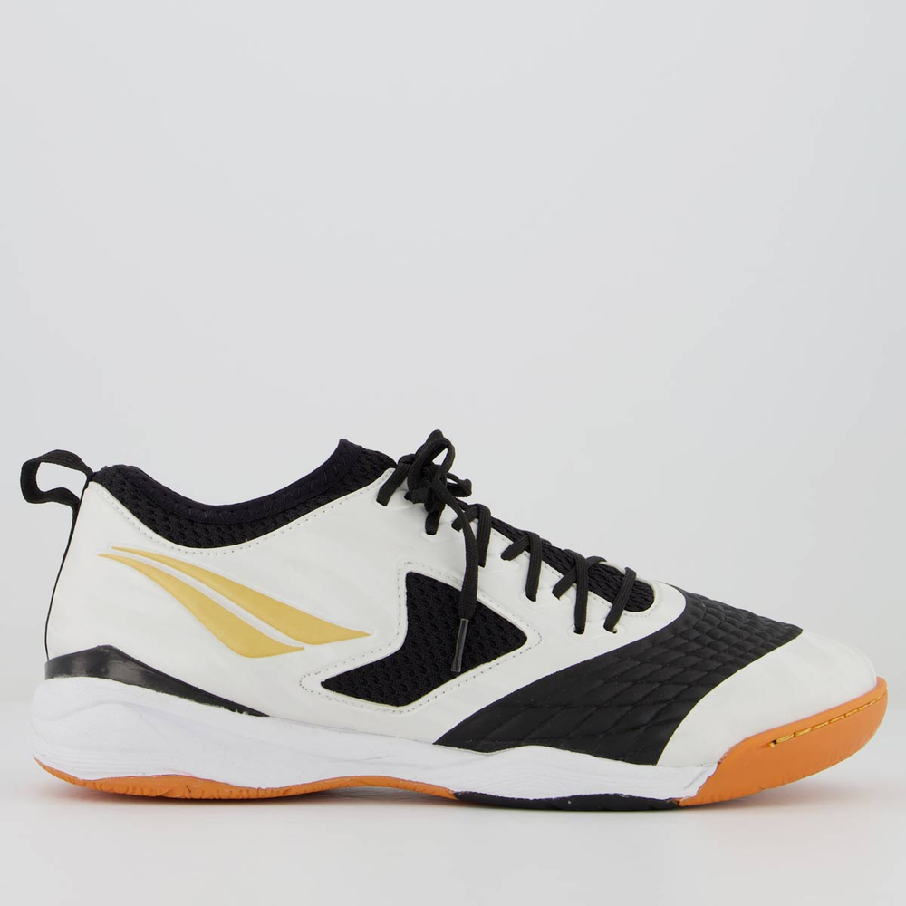 Chuteira Penalty Max 1000 Ecoknit Futsal Branca e Dourada Chuteira Penalty Max 1000 Ecoknit Futsal Branca e Dourada