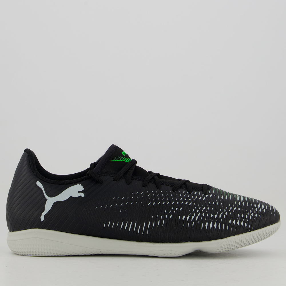 Chuteira Puma Future 8 Play IT Futsal Preta e Verde