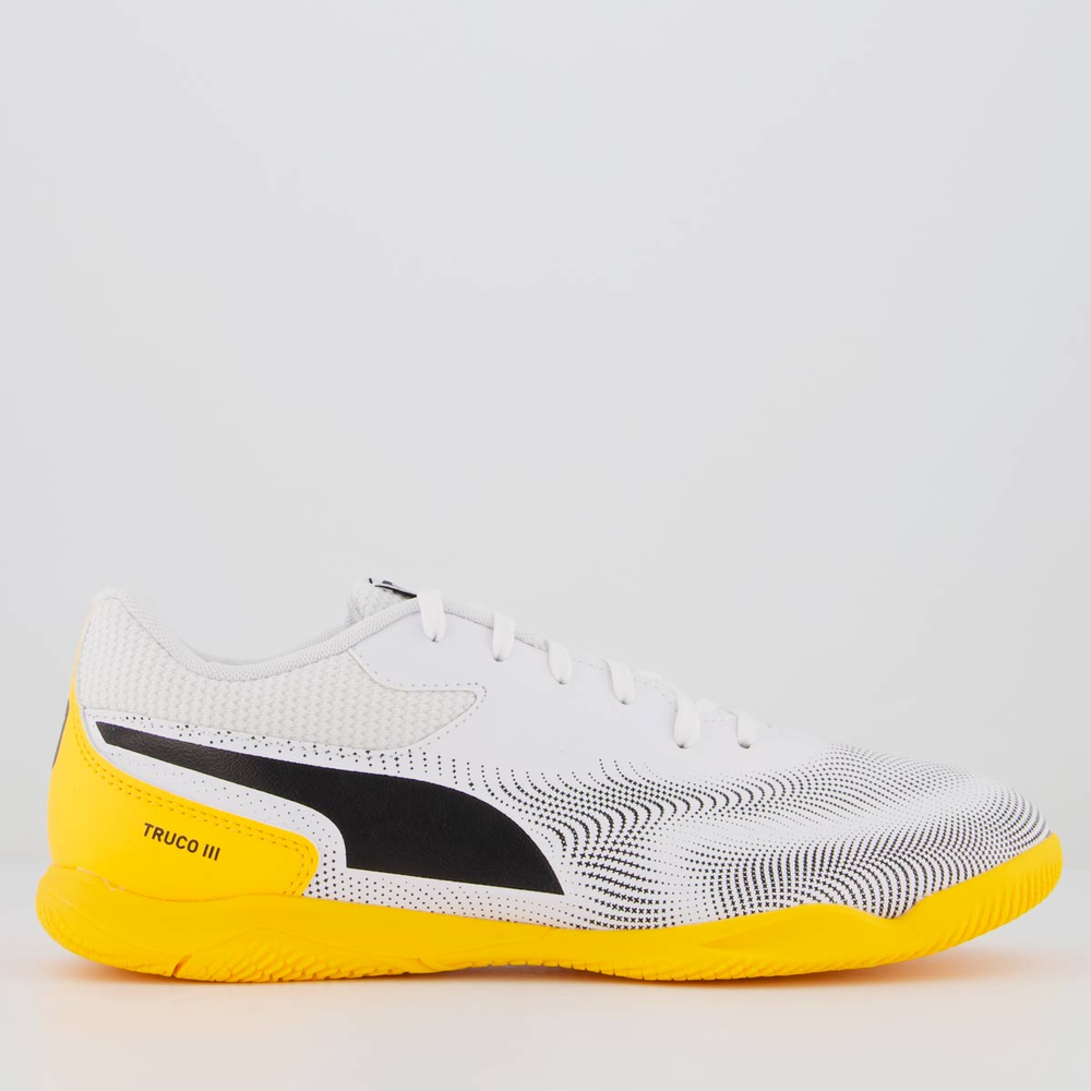 Chuteira Puma Truco III Futsal Branca e Laranja Chuteira Puma Truco III Futsal Branca e Laranja
