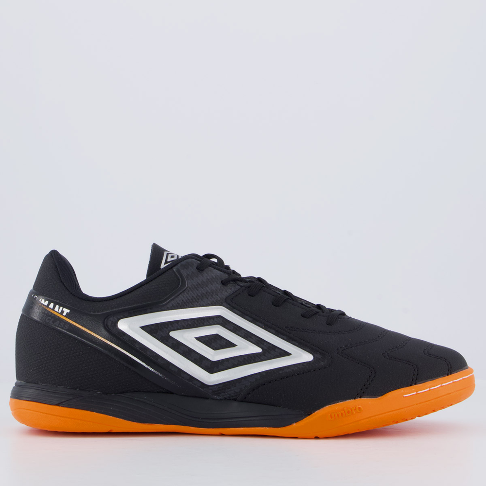 Chuteira Umbro Adamant Master Class Club Futsal Preta e Laranja Chuteira Umbro Adamant Master Class Club Futsal Preta e Laranja
