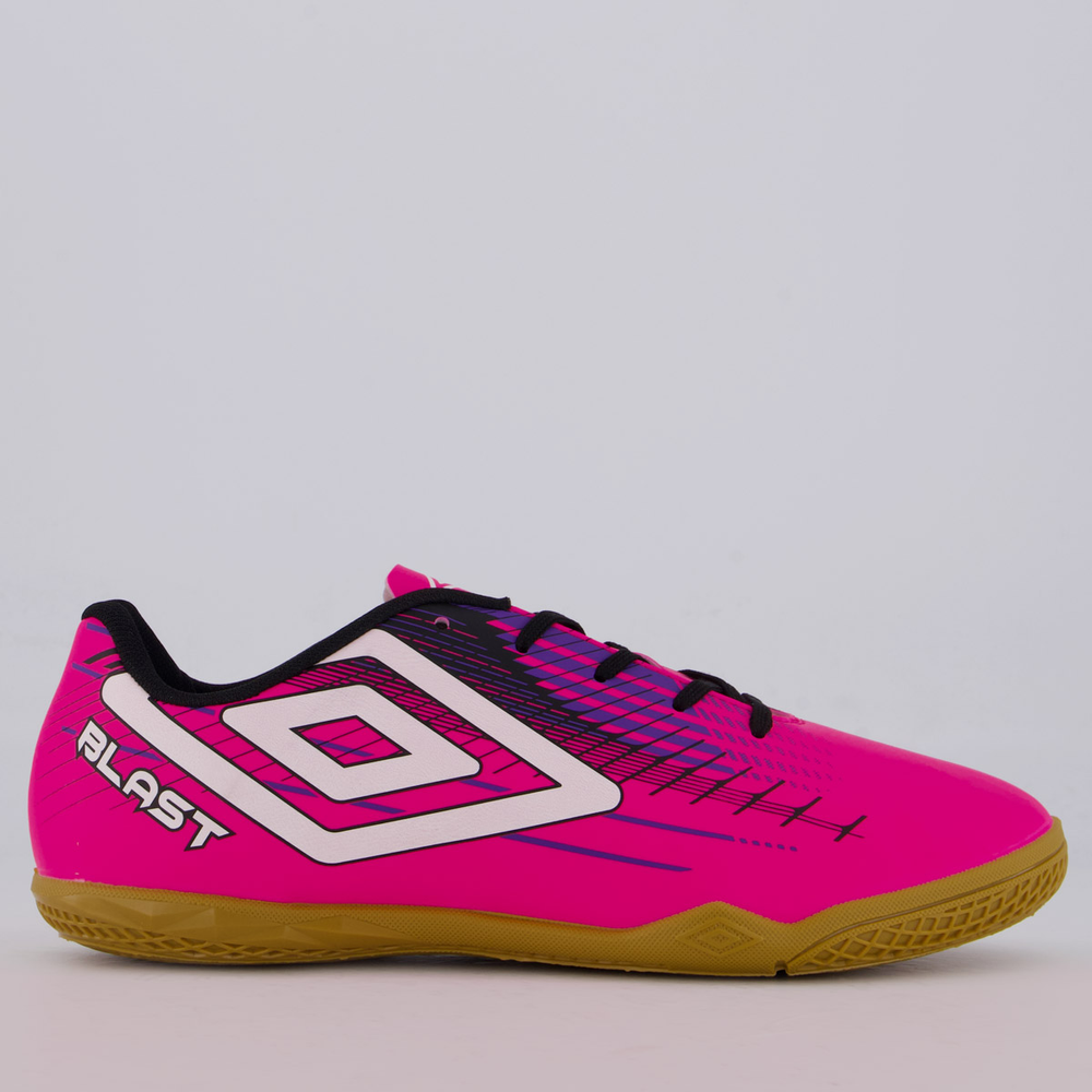 Chuteira Umbro Blast Futsal Rosa e Preta Chuteira Umbro Blast Futsal Rosa e Preta