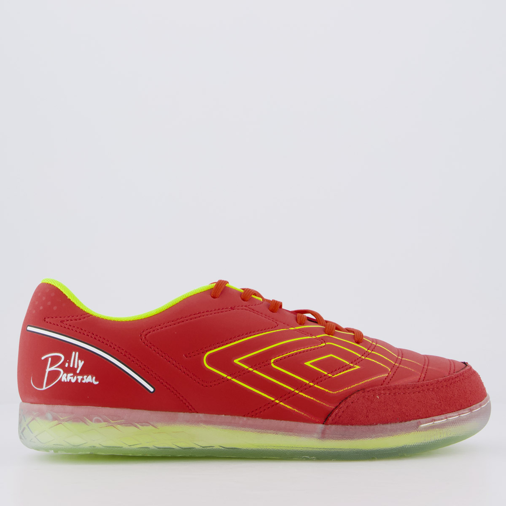 Chuteira Umbro BR Futsal Vermelha e Verde
