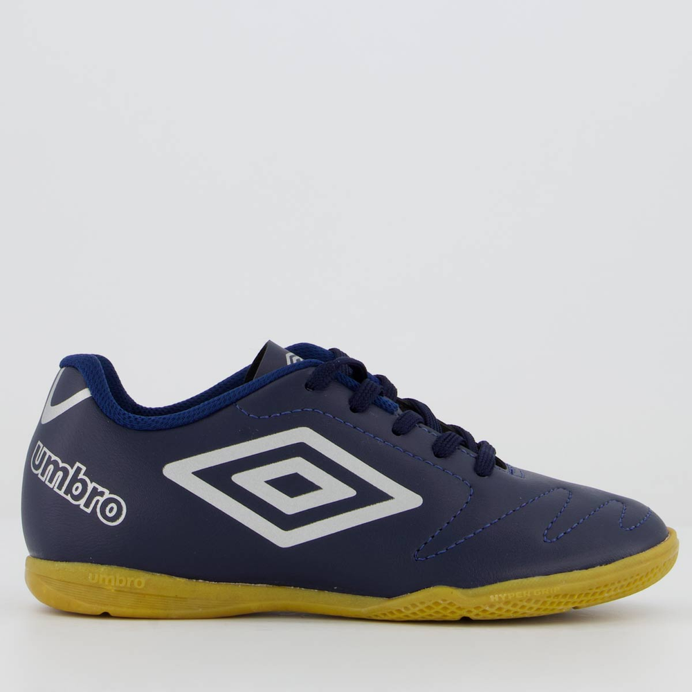 Chuteira Umbro Class 2.2 Futsal Juvenil Marinho e Prata