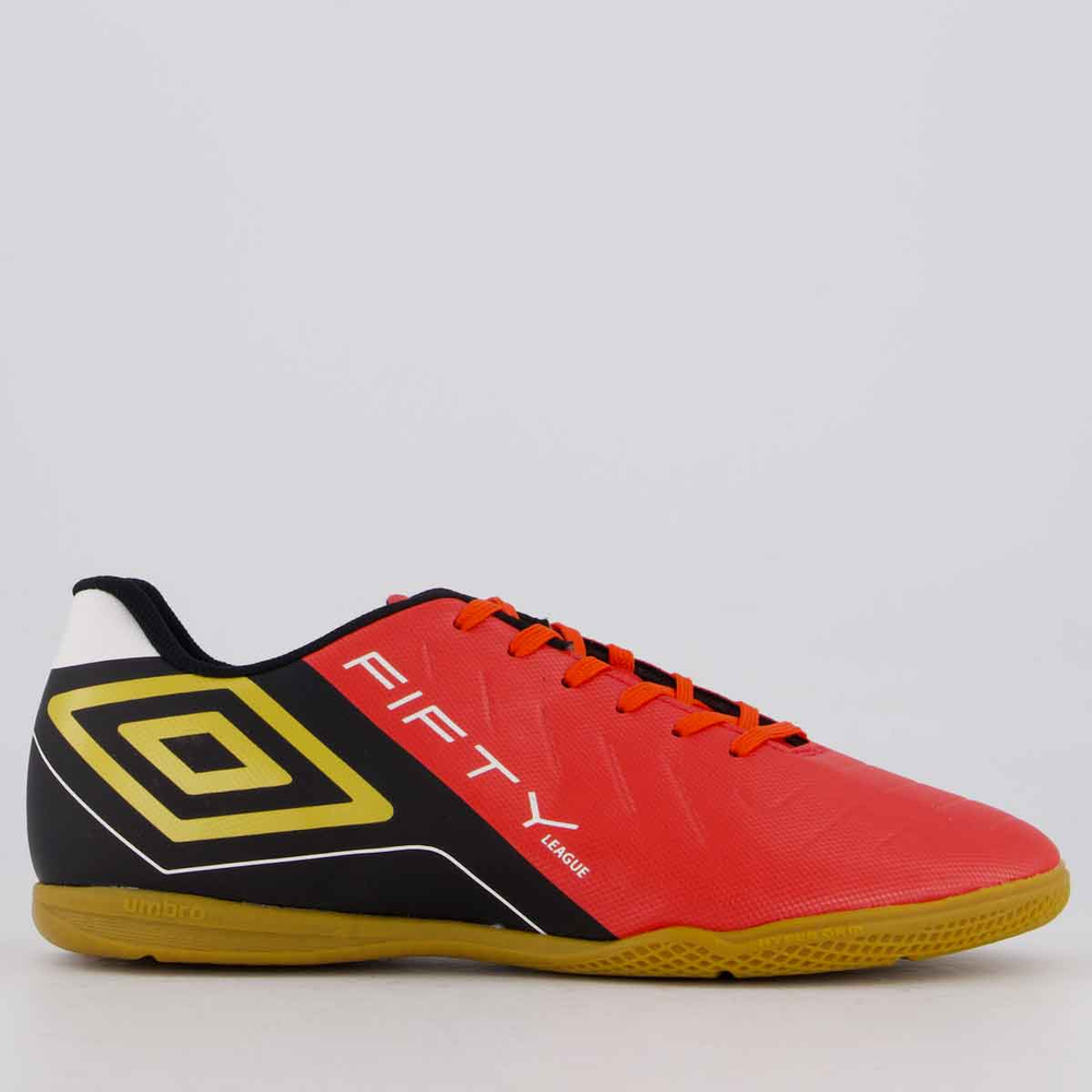 Chuteira Umbro Fifty VI League Futsal Vermalha e Preta Chuteira Umbro Fifty VI League Futsal Vermalha e Preta