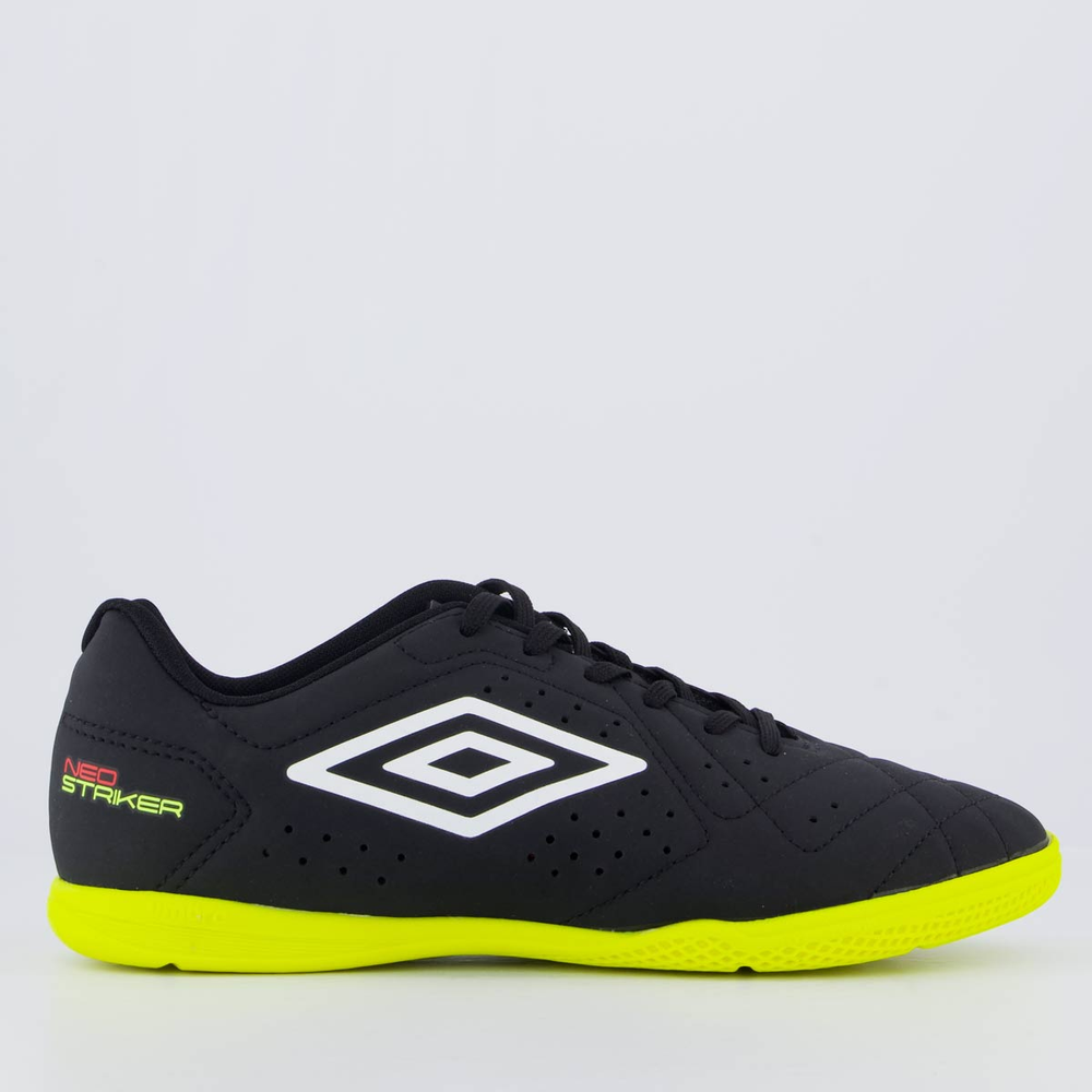 Chuteira Umbro Neo Striker Futsal Preta e Amarelo
