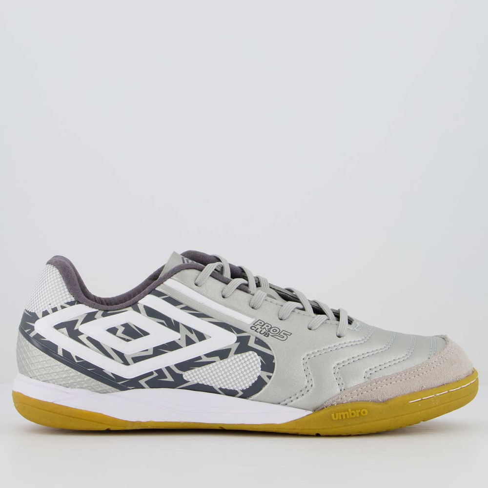 Chuteira Umbro Pro 5 Bump Club Futsal Prata